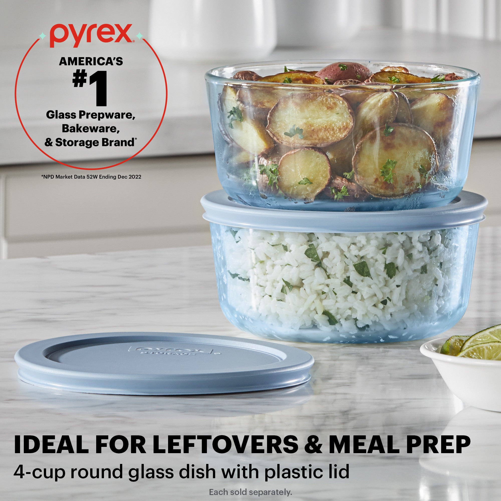 Pyrex® Colours Simply Store Blue 4 Cup Round