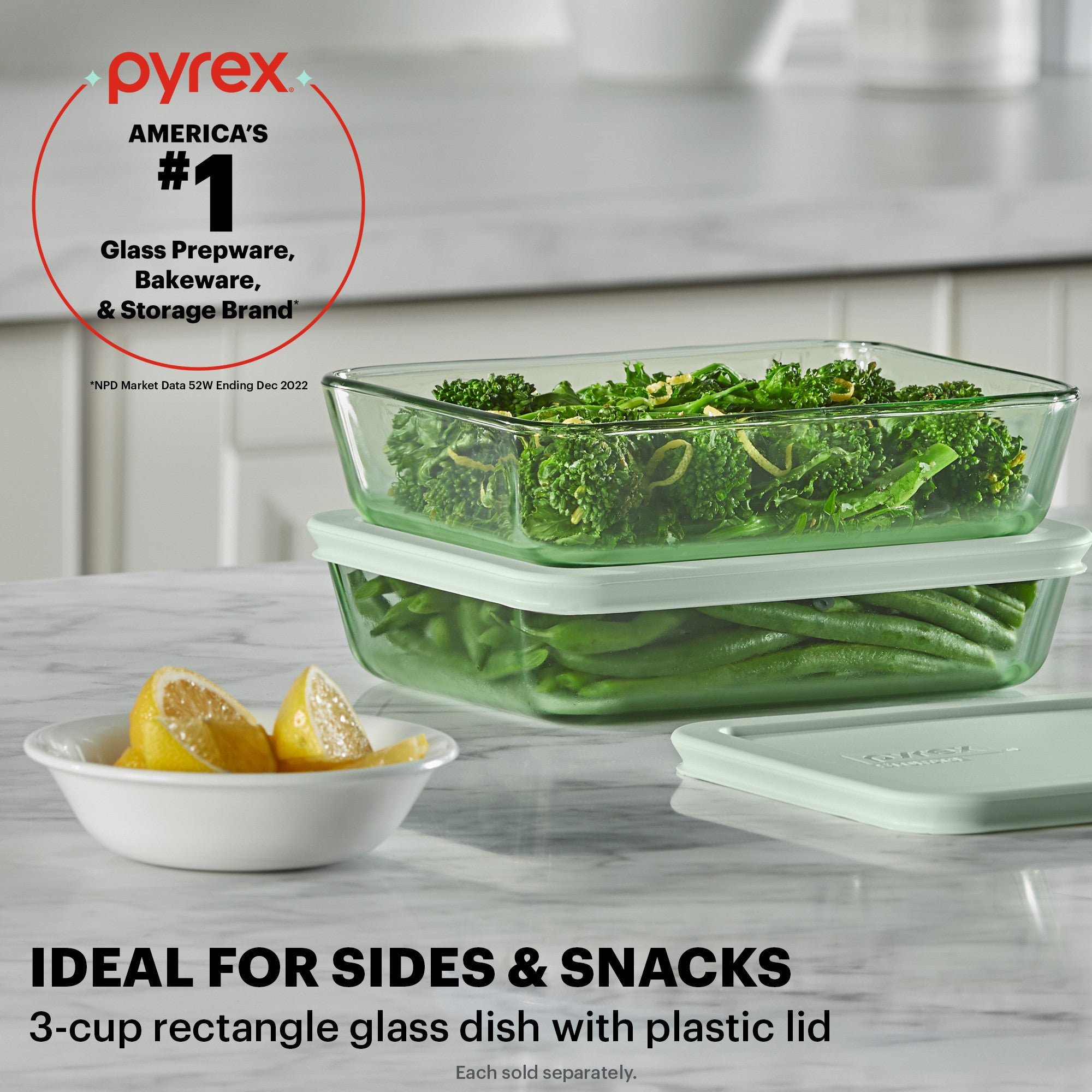 Pyrex® Colours Simply Store Green 3 Cup Rectangle