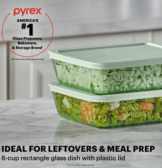 Pyrex® Colours Simply Store Green 6 Cup Rectangle