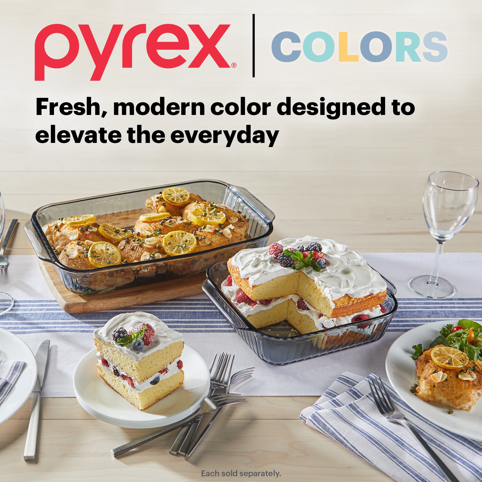 Pyrex® Colours Sculpted Smoke Bakeware Square 20cm