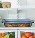 Pyrex® Colours Sculpted Smoke Bakeware Rectangle w/Plastic Lid 2.85L