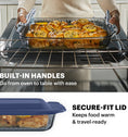 Pyrex® Colours Sculpted Smoke Bakeware Rectangle w/Plastic Lid 2.85L