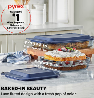 Pyrex® Colours Sculpted Smoke Bakeware 4 Piece Set (2.85L/20cm)
