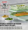 Pyrex® Colours Simply Store Green 4 Piece Set (6 Cup|11 Cup)
